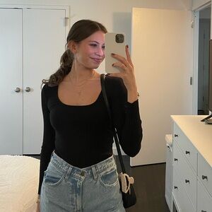 Zara black long sleeve bodysuit